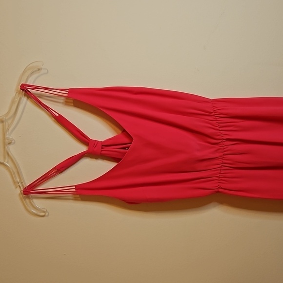 Amanda Uprichard (Revolve) silk coral Racer back dress size Small - Picture 2 of 8